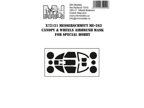 Me 263 canopy & wheels airbrush mask, for Special Hobby