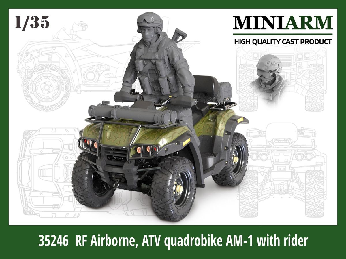 Modern Russian ATV AM-1 4WD Motorcycle Full Kit with Russian Airborne Soldiers