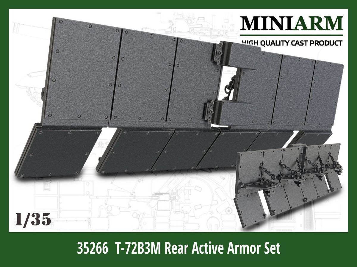Current Russian/Soviet T-72B3M Main Battle Tank Rear Explosive Reactive Armor Set (for MENG /Trumpeter)