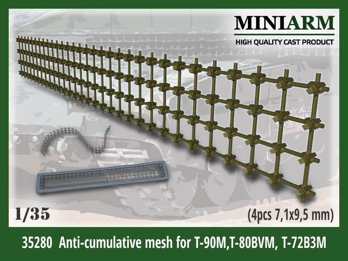 Anti-cumulative mesh for T-90M,T-80BVM, T-72B3M (4pcs 7,1x9,5 mm)