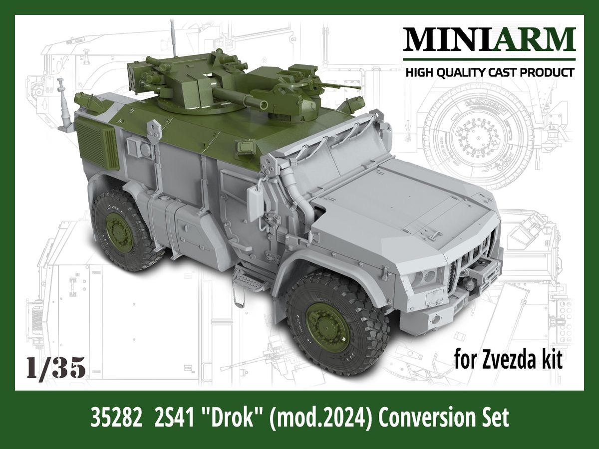 82mm Self-propelled mortar 2S41 Drok Conversion set (mod 2024) for Zvezda kit