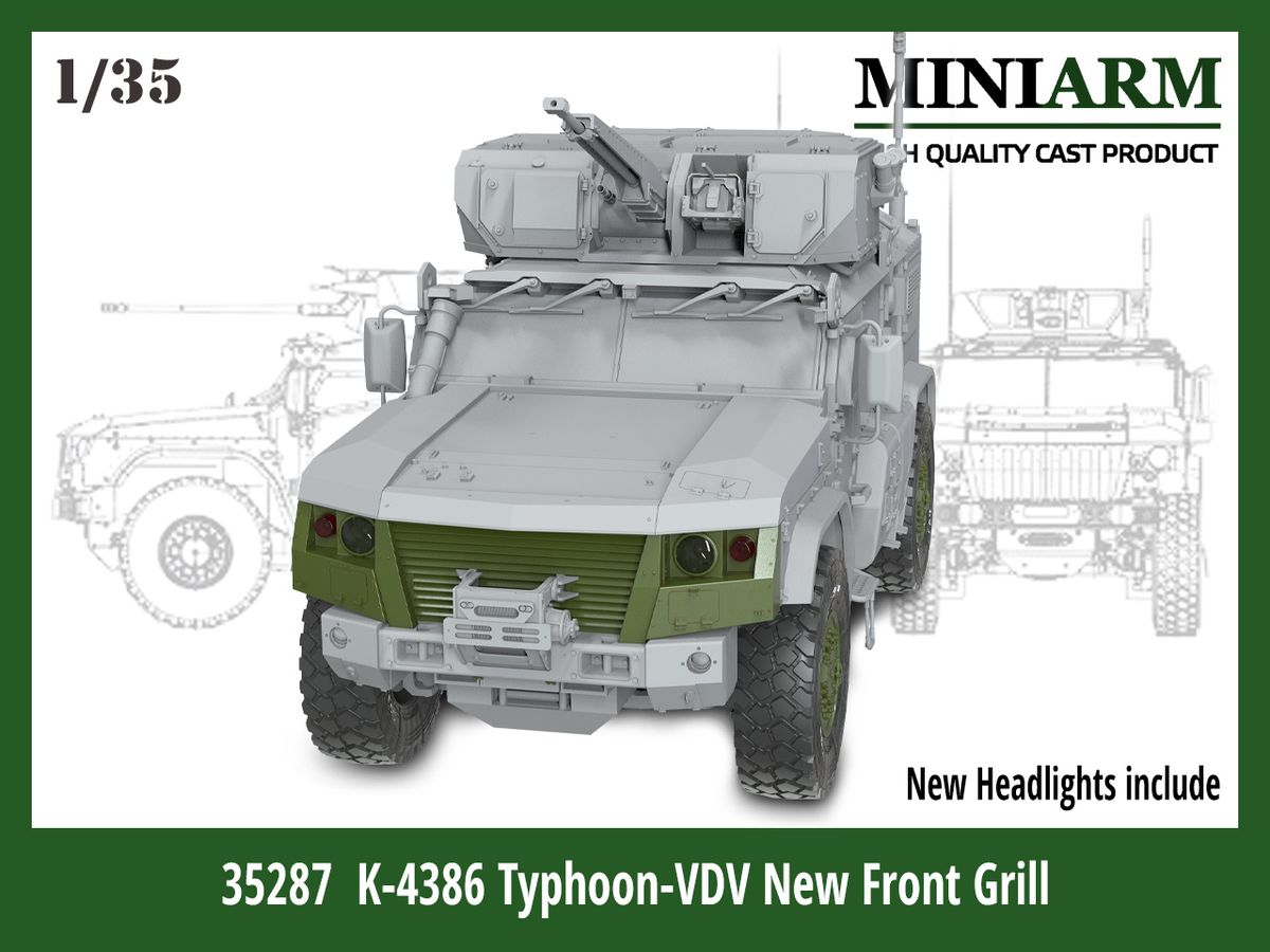 Current Russian/Soviet KAMAZ K-4386 Typhoon new front grill set (RPG scale model/for Zvezda)