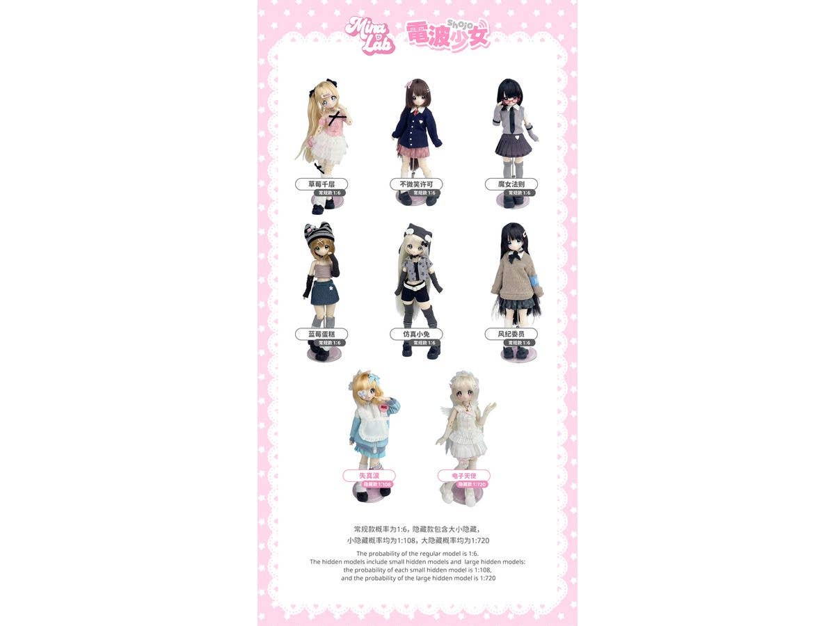 MiraLab x Denpa Girl Don't Touch My Bangs! Series Trading Doll 1Box 6pcs