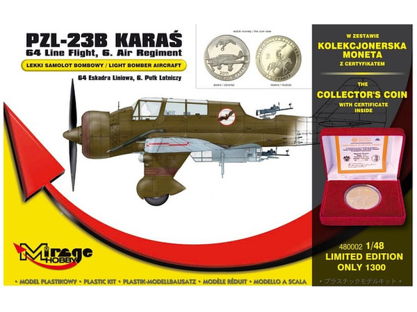 PZL-23B Karas Light Bomber 64th Line Flight/ 6th Air Regiment [Kit + Collector's Coin]