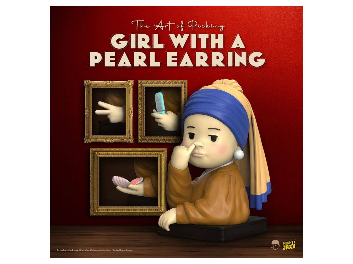 The Art of Picking / Girl with a Pearl Earring by Po Yun Wang 7.5" Vinyl Art Statue