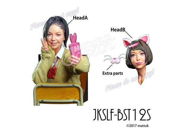 JKSLF-BST12S Japanese Kawaii High School Girl Taking Selfie