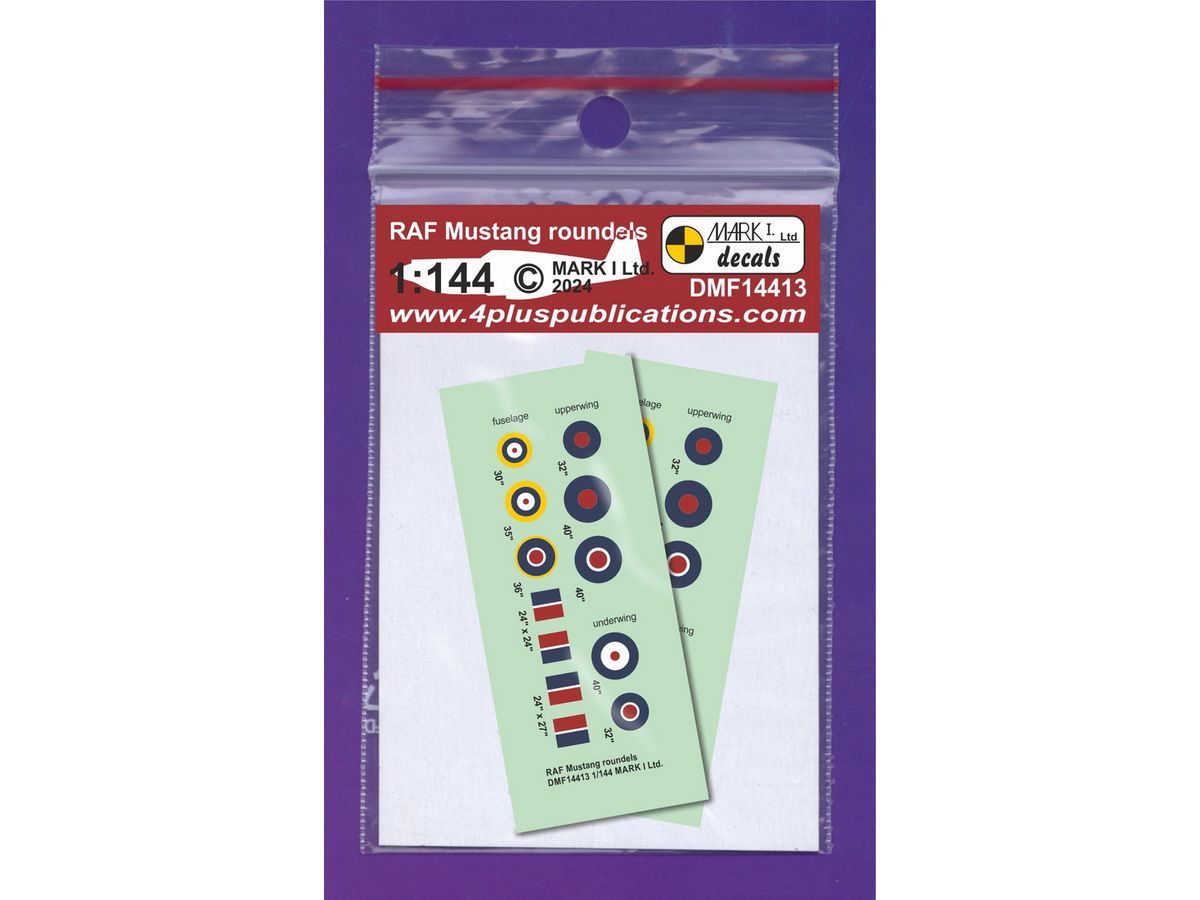 RAF Mustang roundels & fin flashes, 2 sets