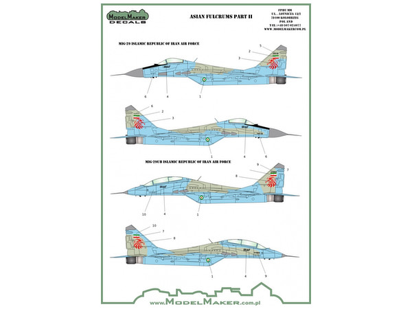 MiG-29 Asia Fulcrum Part2 Iran Yemen Syria Decal
