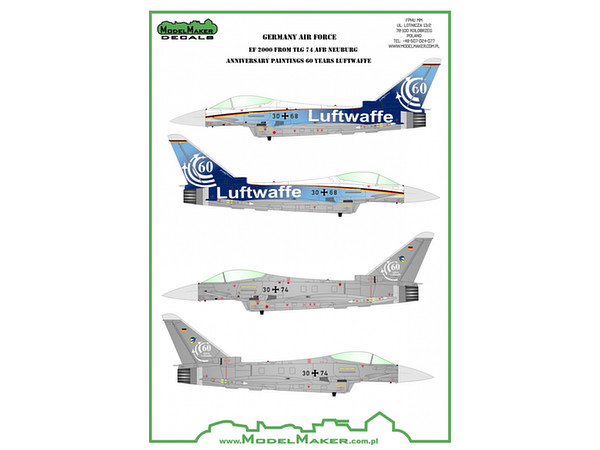 Eurofighter Typhoon 60 Years Luftwaffe TLG 74 Mask + Decal