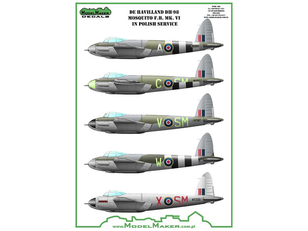 De Havilland DH-98 Mosquito F.B. Mk. VI in Polish Service Mask + Decal