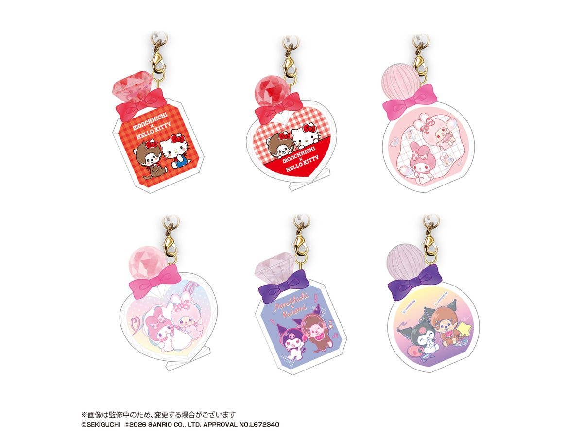 Monchhichi x Sanrio: Puffy Clear Keychain (1 set of 6 types x 5 of each)