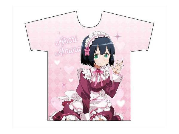 Ms. Vampire Who Lives in My Neighborhood: (Newly Drawn) Akari (Maid) Full Graphic T-shirt XL