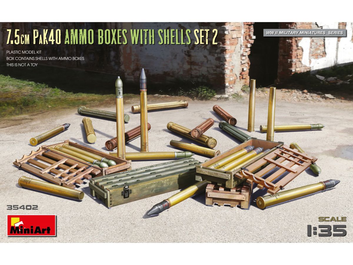7.5cm PaK40 Ammo Box w/ Shells Set 2