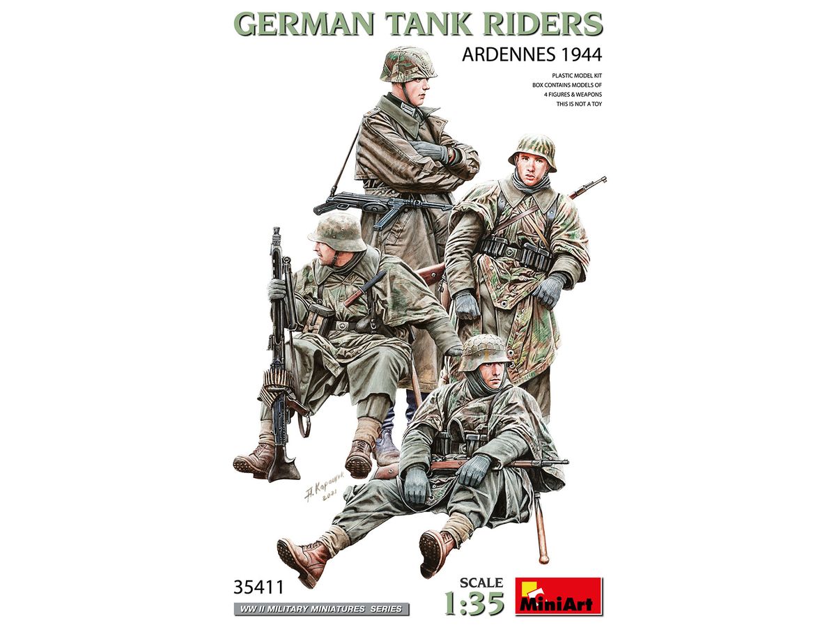 German Tank Riders. Ardennes 1944