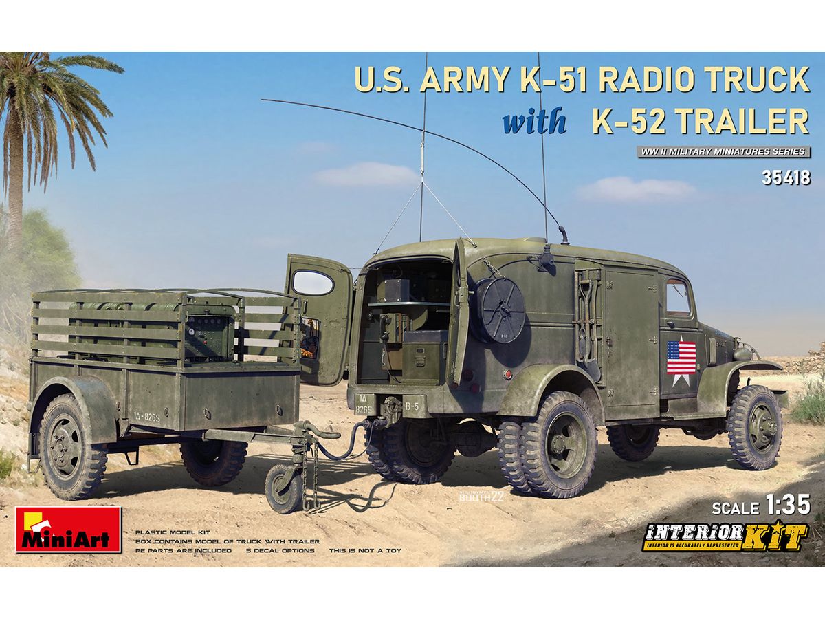 US Army K-51 Radio Truck w/K-52 Trailer Interior Kit