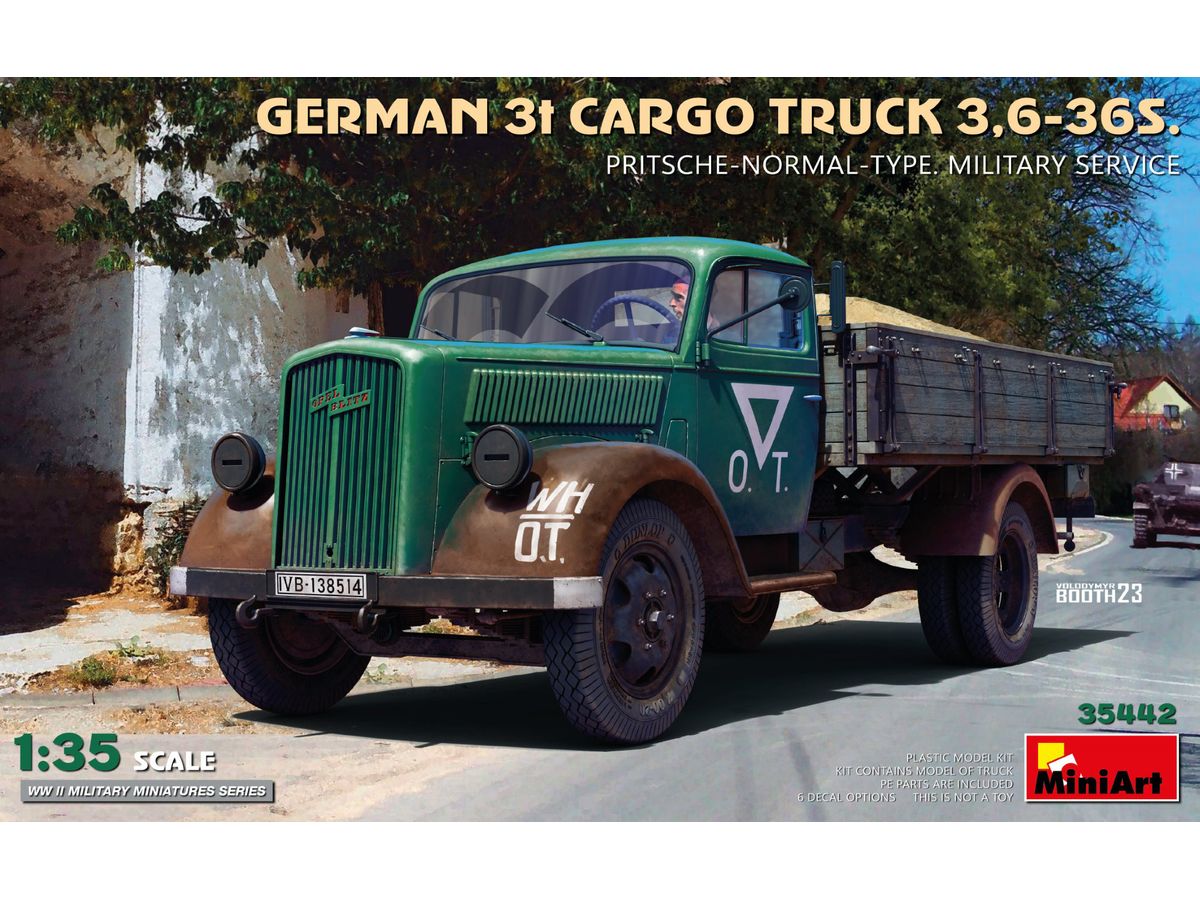 German 3T Cargo Truck 3,6-36S. Pritsche-Normal-Type. Military Service