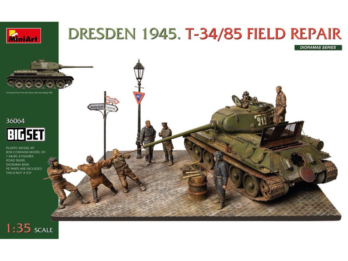 Dresden 1945. T-34/85 Field Repair. Big Set
