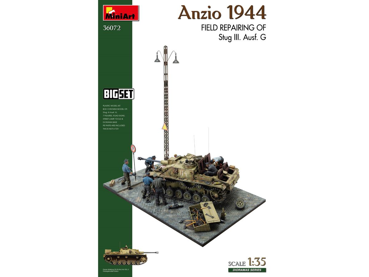 Anzio 1944. Field Repairing of Stug III. Ausf. G. BIG SET