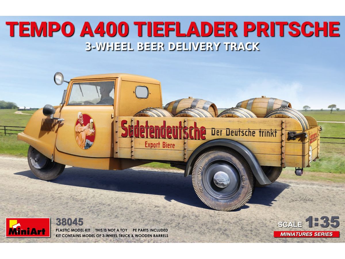 Tempo A400 Tieflader Pritsche 3-Wheel Beer Delivery Truck