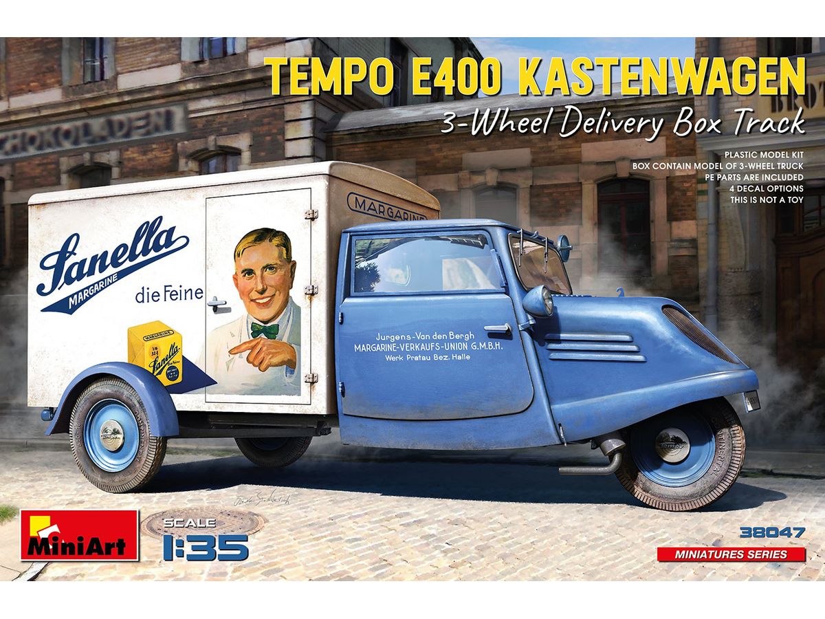TEMPO E400 KASTENWAGEN 3-Wheel Delivery Box Truck
