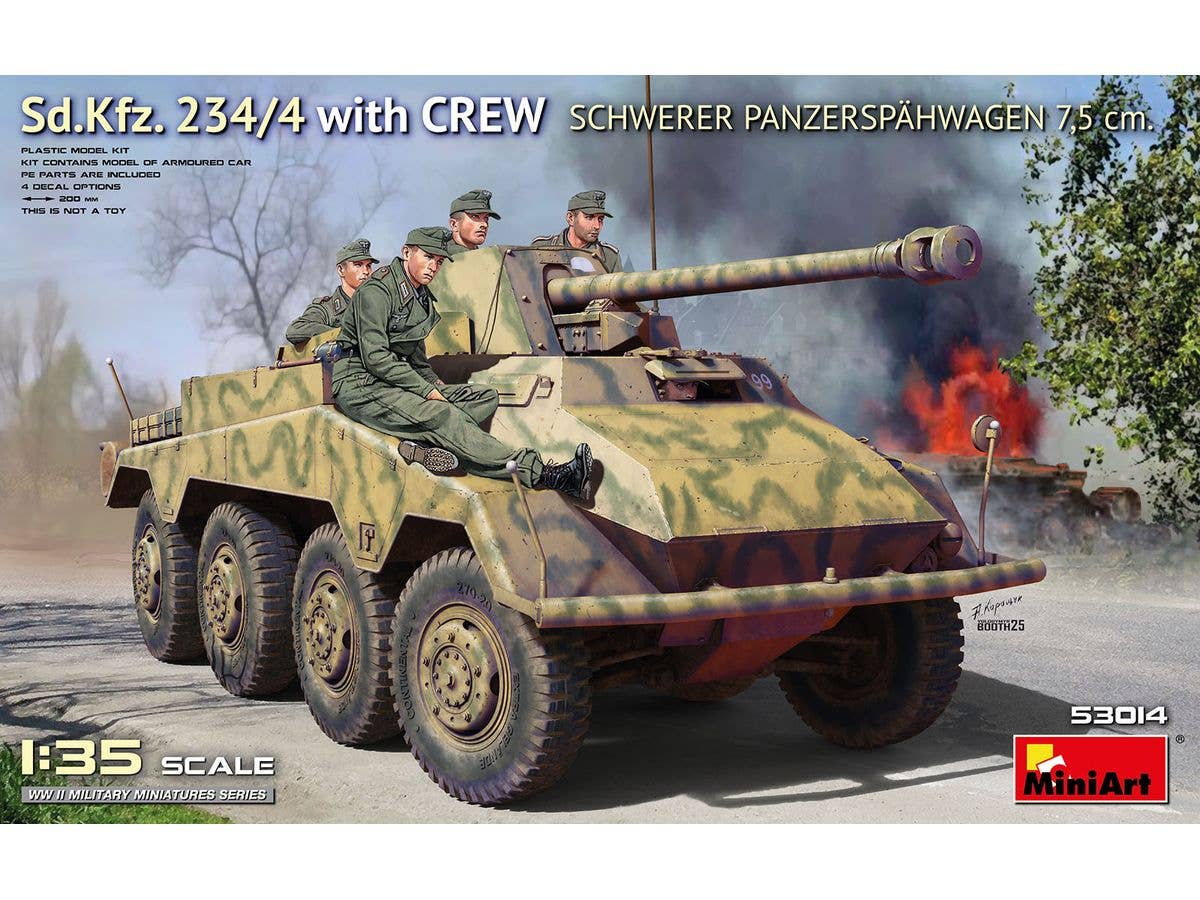 Sd.Kfz. 234/4 w/CREW Schwerer Panzerspahwagen 7,5 cm.
