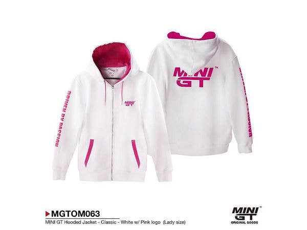 MINI GT Classic White with Pink Logo Sweatshirt (Full Zip) (Women's Size) - S