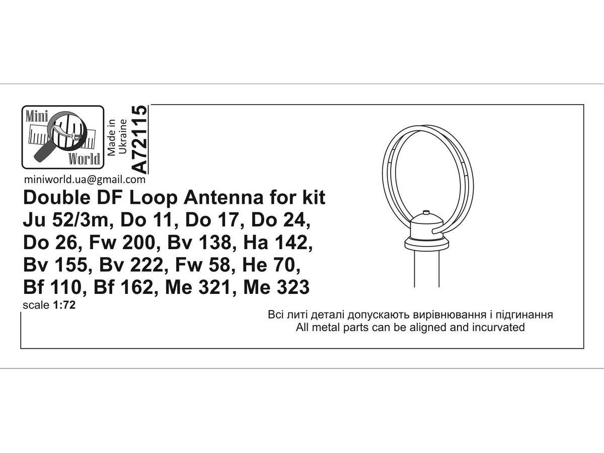 Double DF Loop Antenna for kit Ju52/3m (late), Do11/17/24/26, Fw58/200, Bv138/155/222, Ha142, He70, Bf110/162, Me321/323