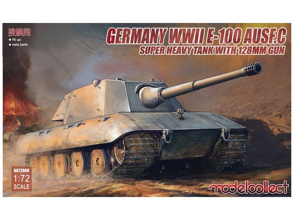 German WWII E-100 Ausf.C Super Heavy Tank with 128mm Gun