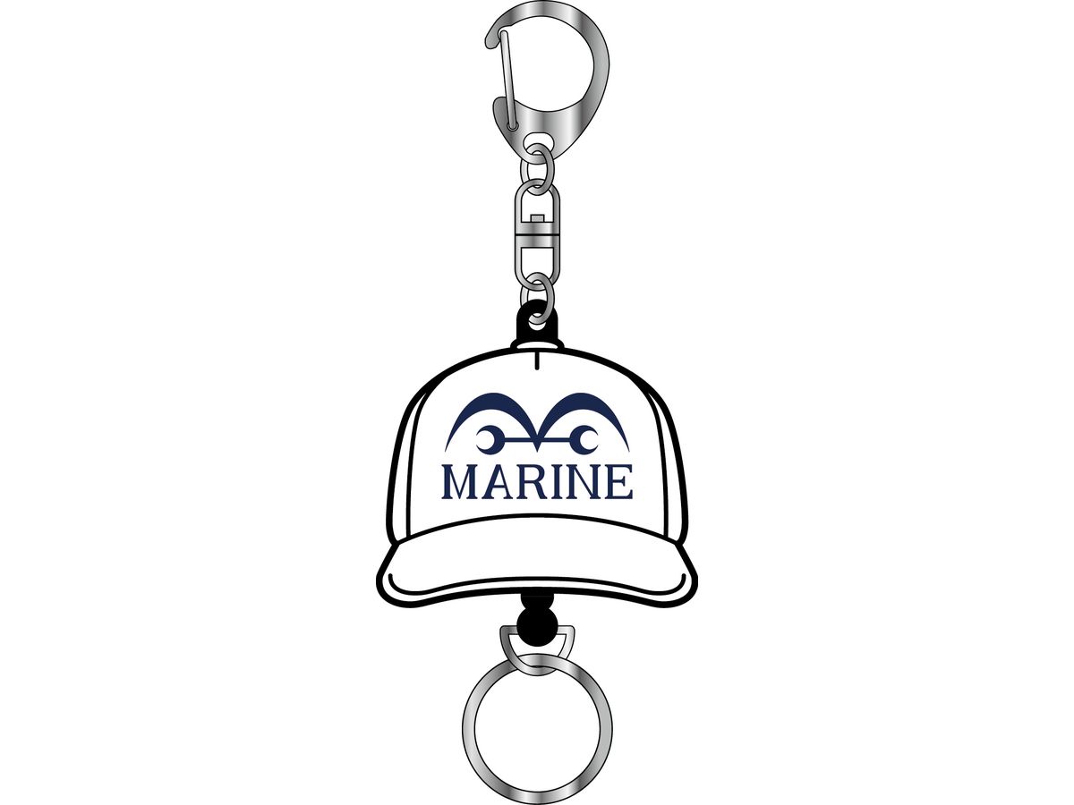 ONE PIECE: Hat-Shaped Rubber Reel Key Chain / Navy