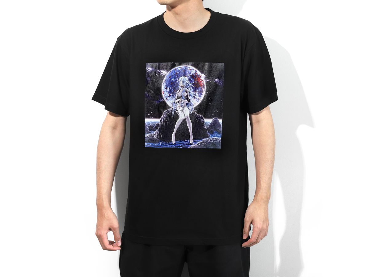 Evangelion: T-Shirt / Rei Ayanami (Long Hair) (Black Free Size) Pachinko Shin Evangelion