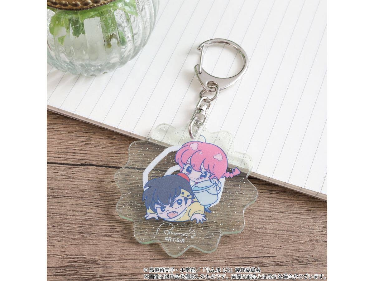 Ranma 1/2: Glitter Acrylic Keychain / Ranma & Ryoga