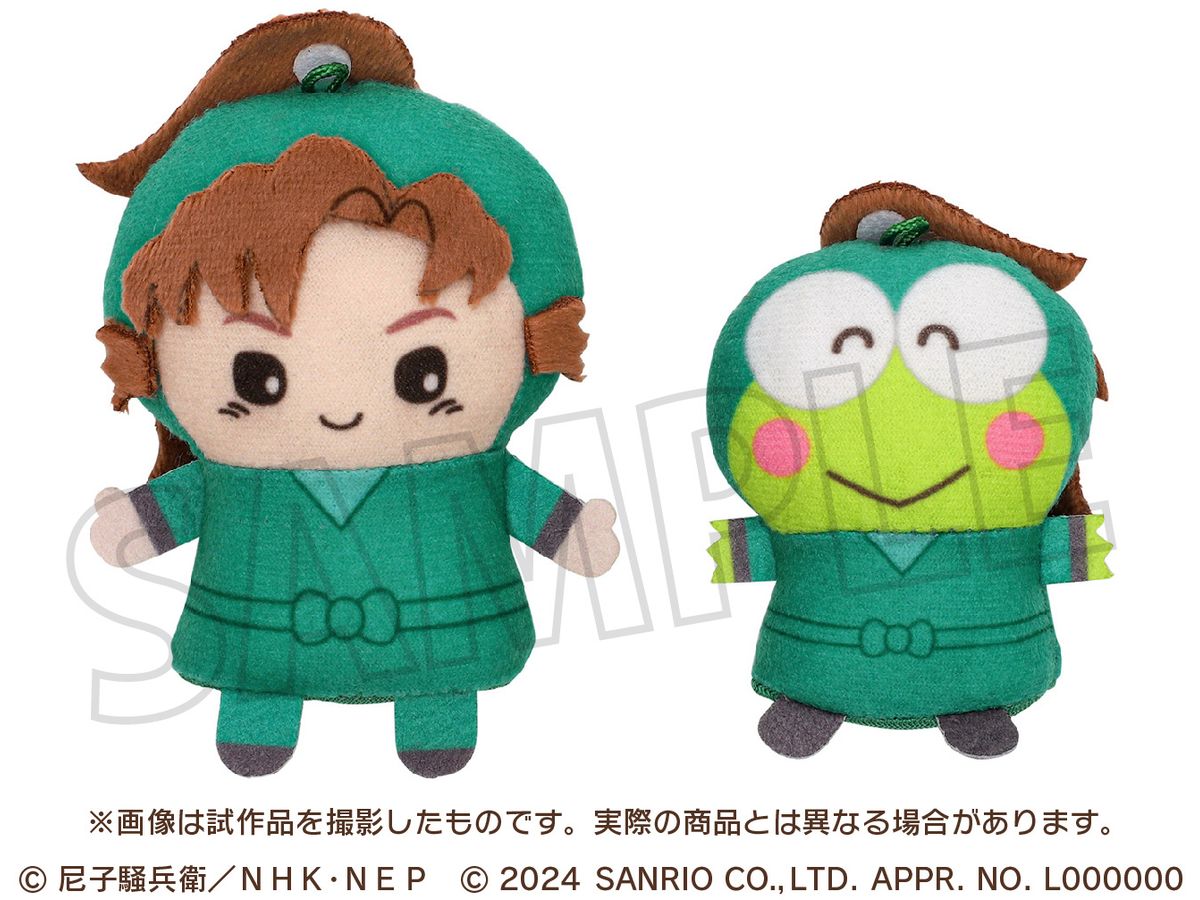 Nintama Rantaro x Sanrio Characters: Finger Mascot PUPPELA Set [Plush] / Isaku Zenpouji x Kerokerokeroppi