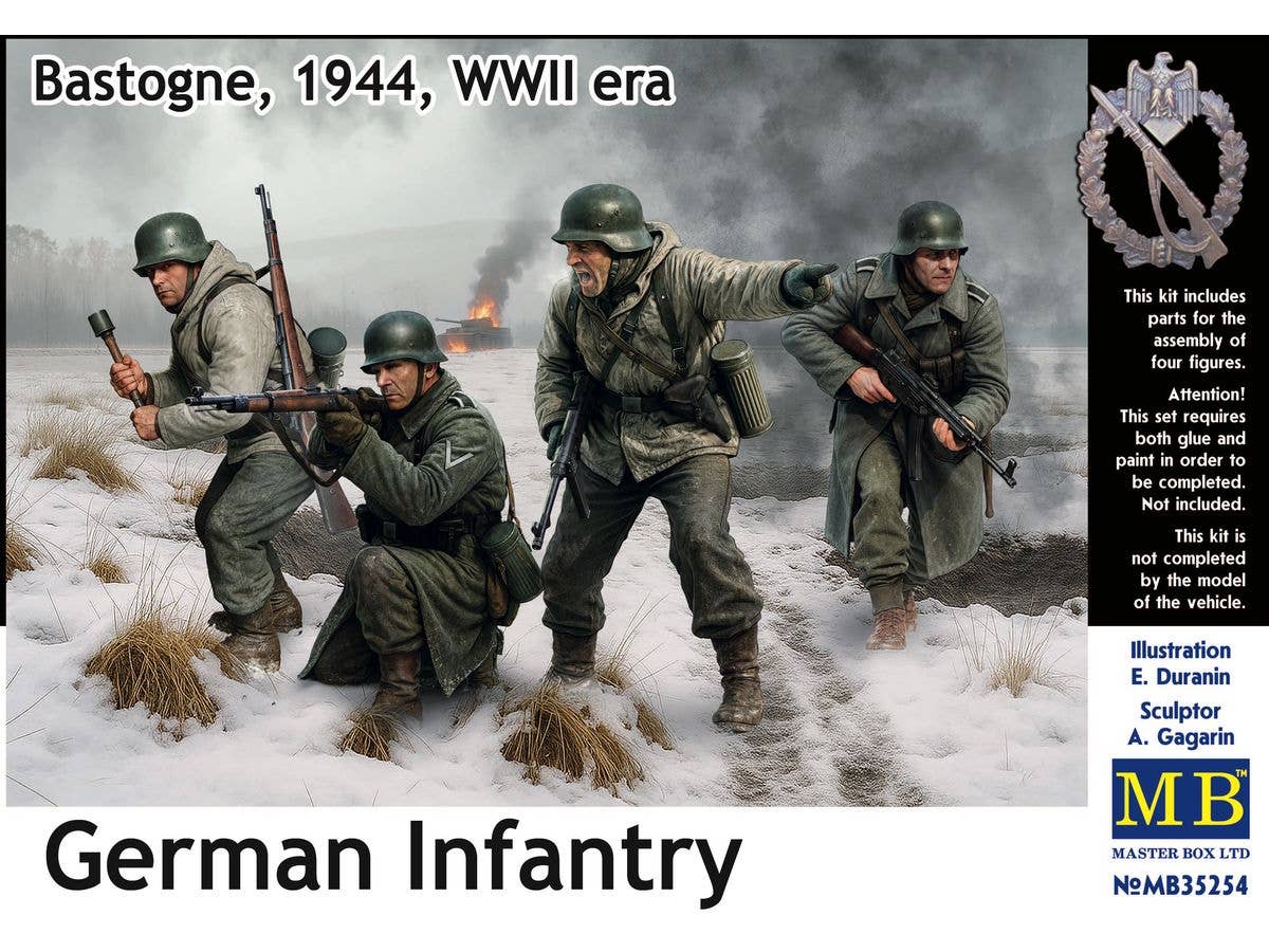 German Infantry. Bastogne, 1944, WWII era