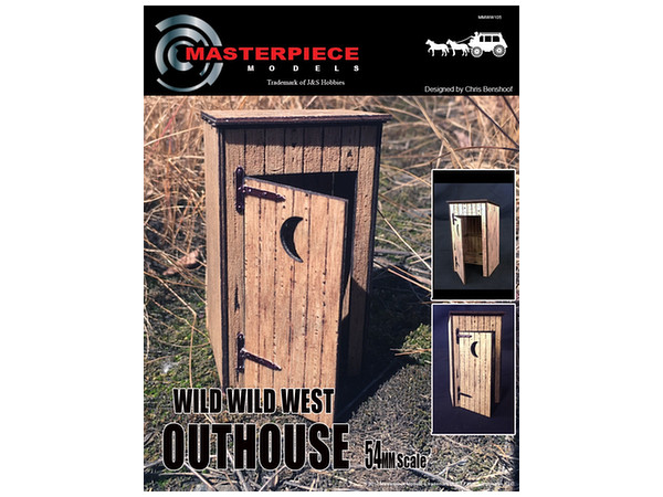 54mm Wild West Outhouse (Laser Cut Wood and Resin)