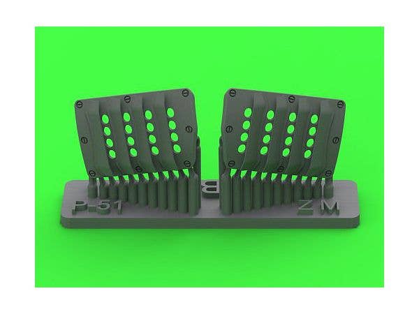 P-51 Mustang - Carburator Air Filter Cover - RAF Louvred Type - Version B (for Zoukei-Mura)