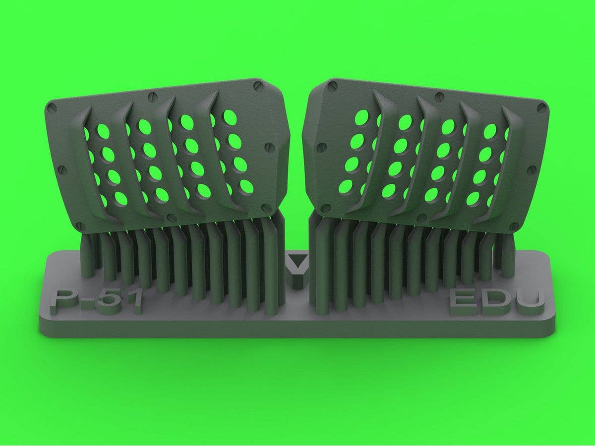 WWII US P-51 Mustang Carburetor Air Filter Cover, RAF Louver Type, Version A (for Eduard)