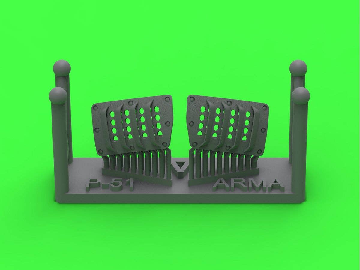 WWII US P-51 Mustang Carburetor Air Filter Cover, RAF Louver Type, Version A (for Arma Hobby)