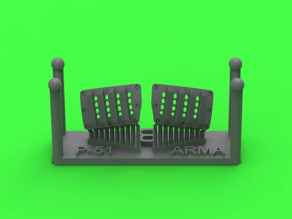 WWII US P-51 Mustang Carburetor Air Filter Cover, RAF Louver Type, Version B (for Arma Hobby)