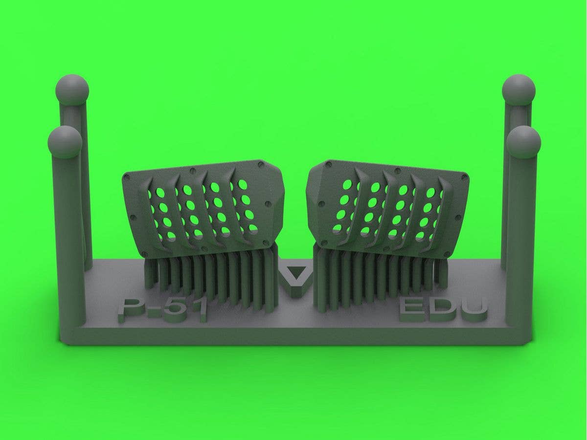 WWII US P-51 Mustang Carburetor Air Filter Cover, RAF Louver Type, Version A (for Eduard)