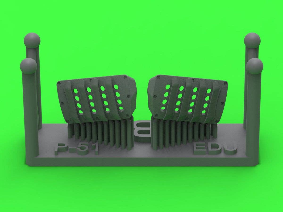 WWII US P-51 Mustang Carburetor Air Filter Cover, RAF Louver Type, Version B (for Eduard)