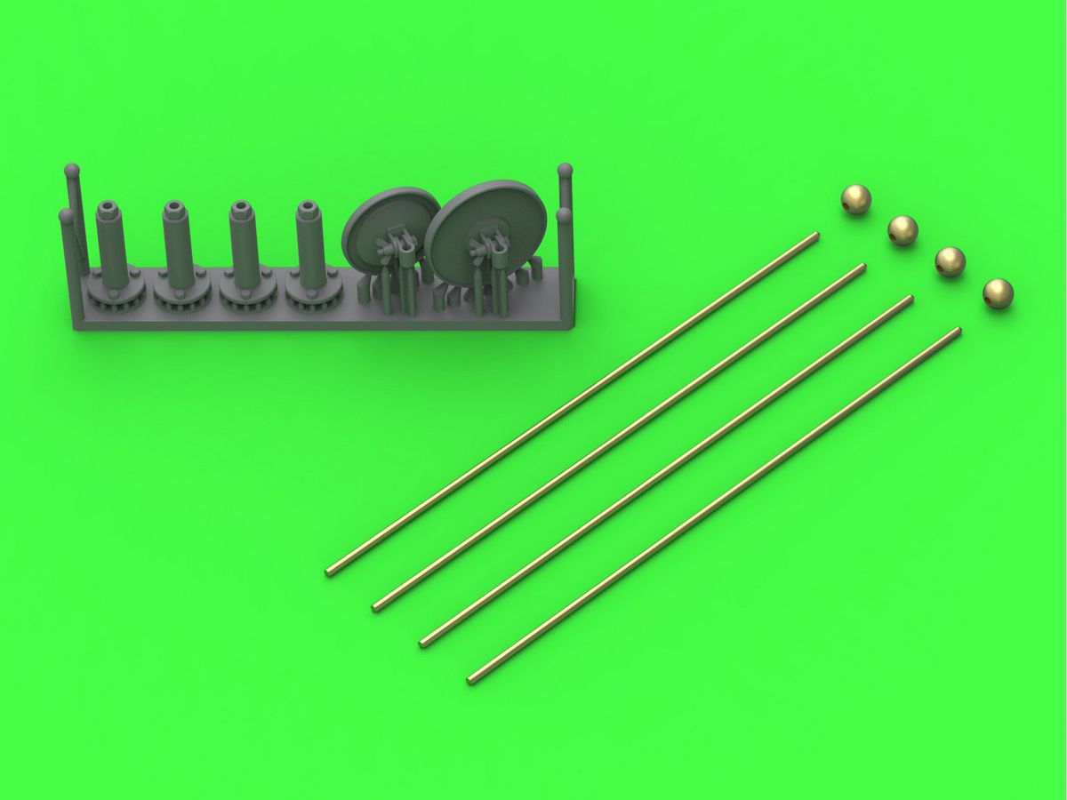 WWII German vehicle width pole long type for Sd.Kfz.234 (4pcs)