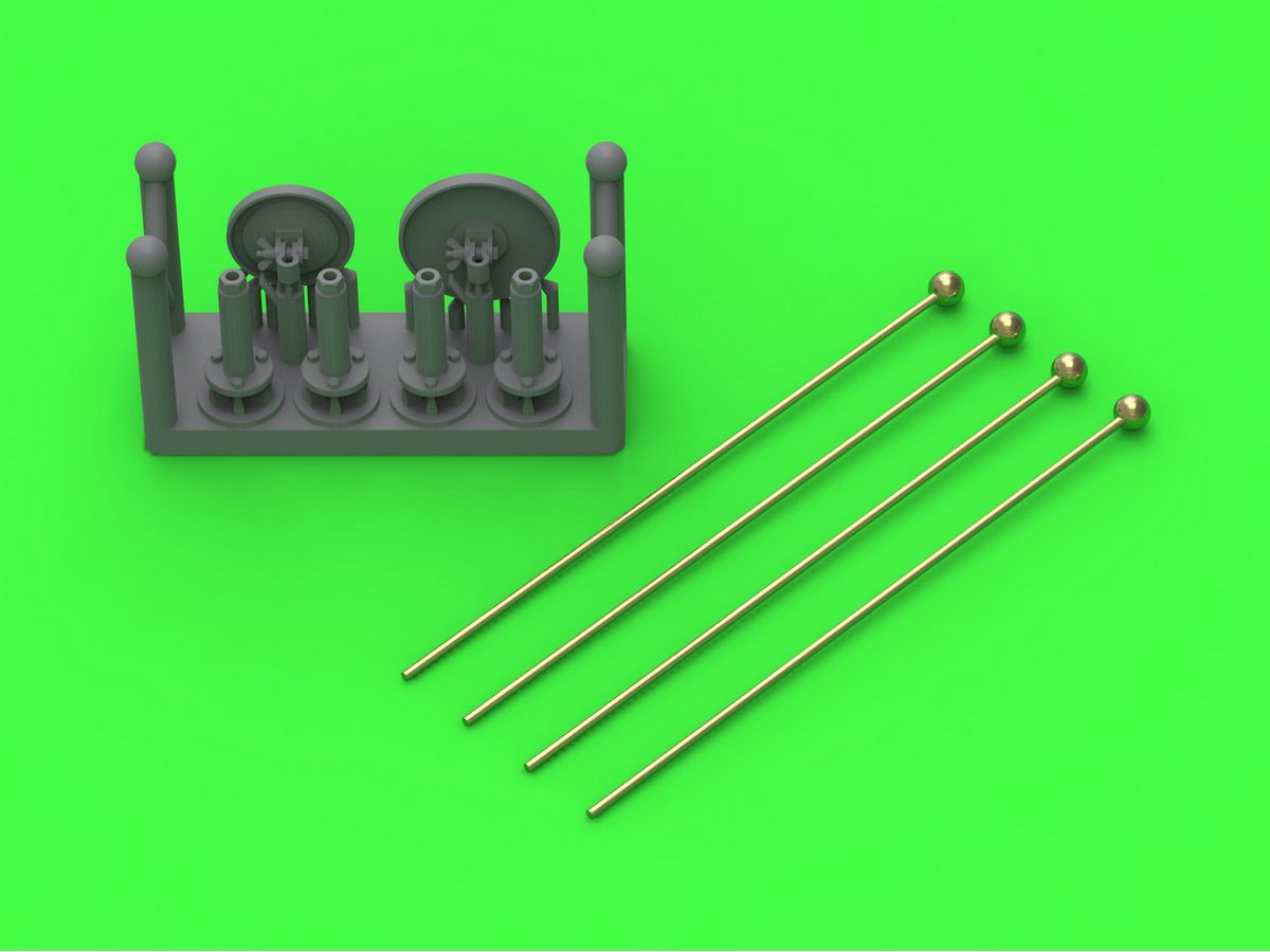 WWII German vehicle width pole for Sd.Kfz.221/222/223/231/232/233/234/247/250/251/263 etc. (4pcs)