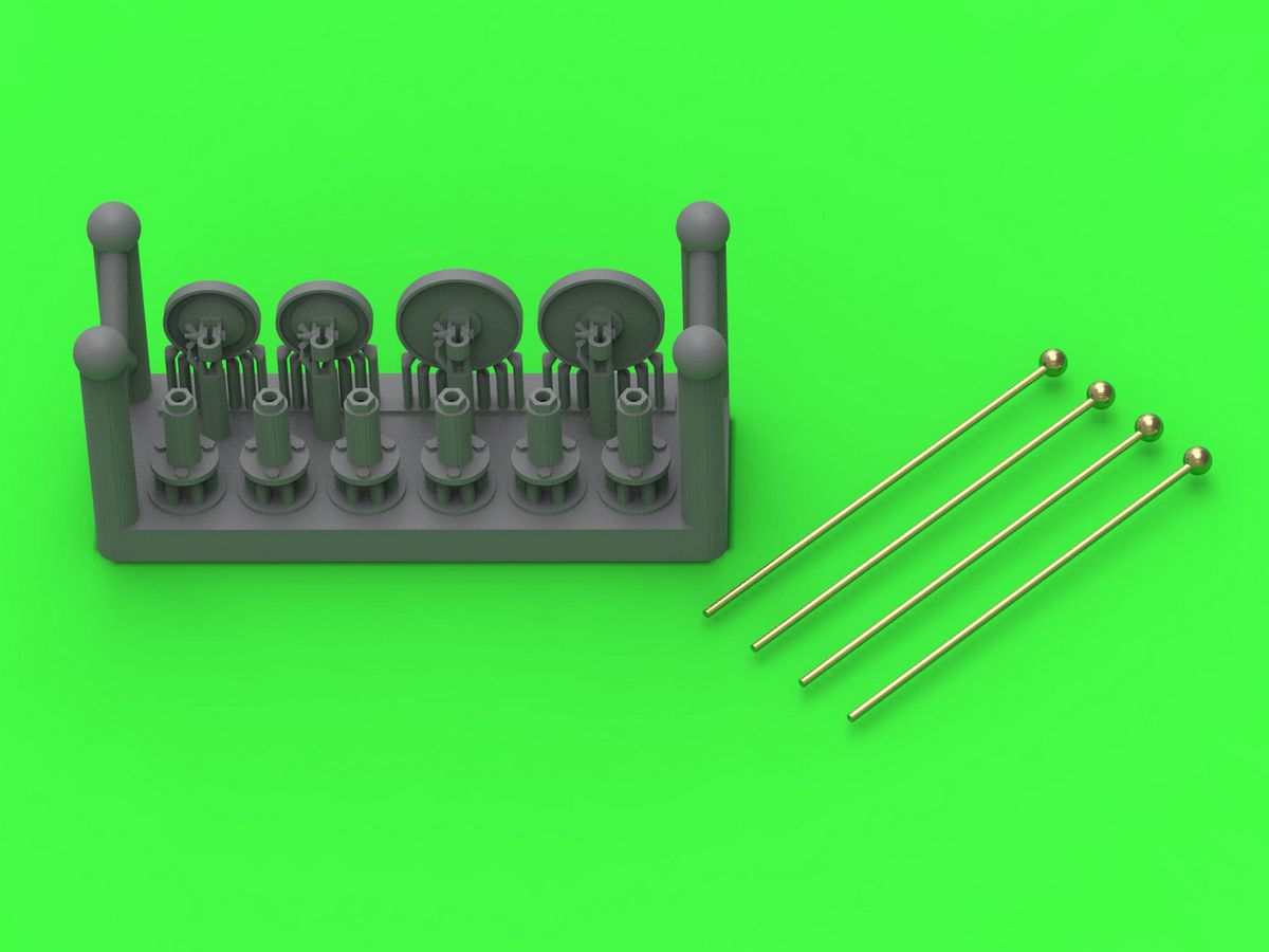 WWII German vehicle width pole For Sd.Kfz.221/222/223/231/232/233/234/247/250/251/263 etc. (4pcs)