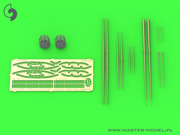 WWI Austria-Hungary battleship SMS Viribus Unitis mast/yard set (for Trumpeter)
