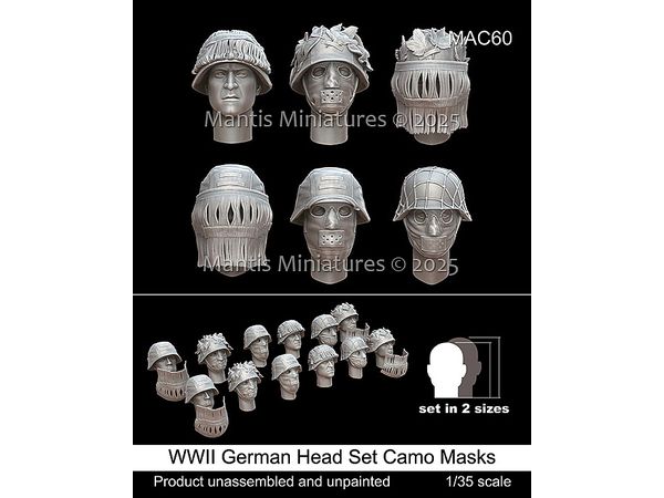 WWII German Head Set Camo Masks
