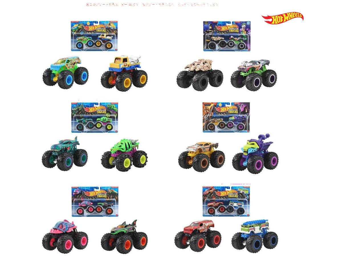 Hot Wheels Monster Trucks 1:64 Scale 2-Pack Assortment (1 Box of 8) (Waiting List)