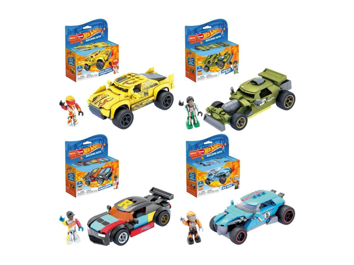 Mega Constrax Hot Wheels Racing Car Series (GYG31-986A) (1Box 4pcs)