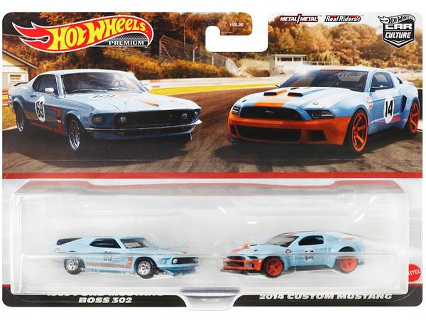 Hot Wheels Premium 2 Pack - 1969 Ford Mustang BOSS 302 / 2014 Custom Mustang (HKF58)