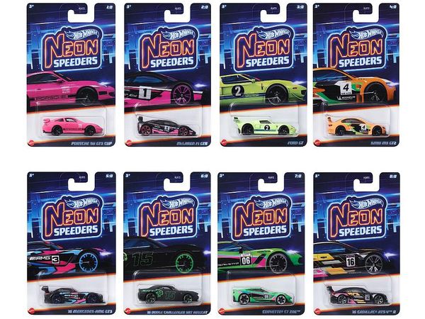 Hot Wheels Neon Speeders Assorted - Neon Racing 1Box 10pcs (HLH72-986C)