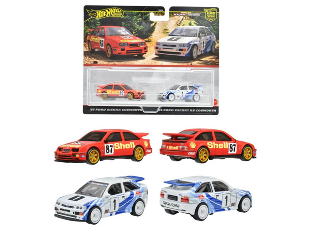 Hot Wheels Premium 2 Pack '93 Ford Escort RS Cosworth / '87 Ford Sierra Cosworth (HRR73-9866)